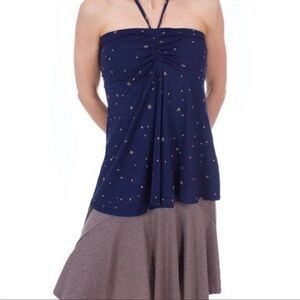 Patagonia Convertible Skirt‎ & Top Navy with gold stars size small